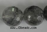 CCQ320 15.5 inches 25mm faceted round cloudy quartz beads wholesale