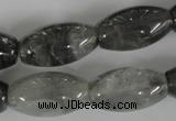 CCQ346 15.5 inches 15*25mm rice cloudy quartz beads wholesale