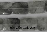 CCQ494 15*20mm twisted & faceted rectangle cloudy quartz beads