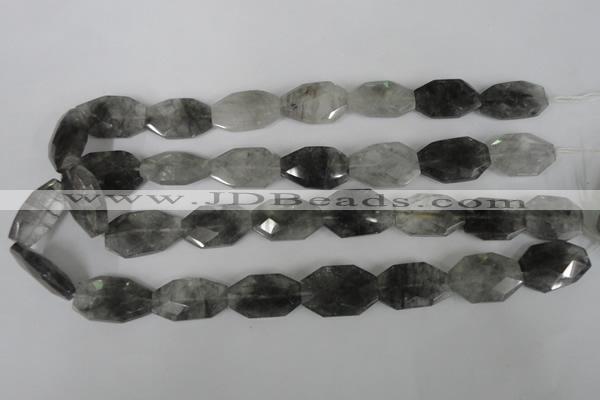 CCQ500 15.5 inches 16*25mm faceted octagonal cloudy quartz beads