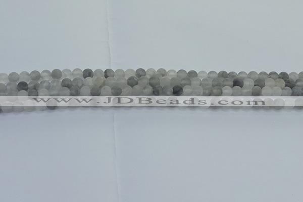 CCQ560 15.5 inches 4mm round matte cloudy quartz beads wholesale