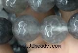 CCQ584 15.5 inches 12mm faceted round cloudy quartz beads wholesale