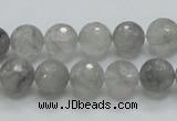 CCQ60 15.5 inches 10mm faceted round cloudy quartz beads wholesale