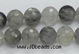 CCQ61 15.5 inches 12mm faceted round cloudy quartz beads wholesale