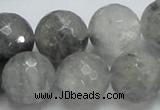 CCQ64 15.5 inches 18mm faceted round cloudy quartz beads wholesale