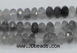 CCQ73 15.5 inches 6*8mm faceted rondelle cloudy quartz beads wholesale