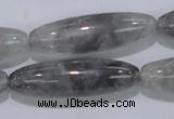 CCQ87 15.5 inches 12*40mm rice cloudy quartz beads wholesale