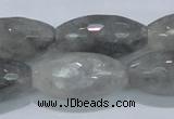 CCQ94 15.5 inches 15*30mm faceted rice cloudy quartz beads wholesale