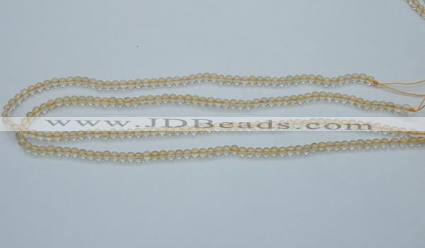 CCR01 15.5 inches 4mm round natural citrine gemstone beads wholesale