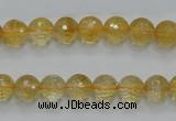 CCR04 15.5 inches 8mm faceted round natural citrine gemstone beads