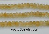 CCR07 15.5 inches 4*6mm faceted rondelle natural citrine gemstone beads