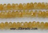 CCR08 15.5 inches 5*8mm faceted rondelle natural citrine gemstone beads