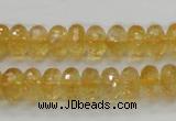 CCR09 15.5 inches 6*10mm faceted rondelle natural citrine gemstone beads