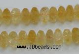 CCR10 15.5 inches 6*12mm faceted rondelle natural citrine gemstone beads