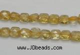 CCR12 15.5 inches 7*7mm faceted square natural citrine gemstone beads