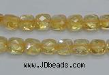 CCR14 15.5 inches 8*8mm faceted square natural citrine gemstone beads