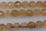 CCR154 15.5 inches 9mm faceted round natural citrine gemstone beads