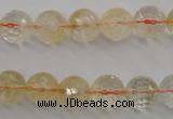 CCR155 15.5 inches 10mm faceted round natural citrine beads