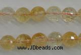 CCR156 15.5 inches 11mm faceted round natural citrine beads