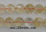 CCR157 15.5 inches 12mm faceted round natural citrine beads