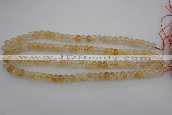 CCR162 15.5 inches 7*10mm faceted rondelle natural citrine beads