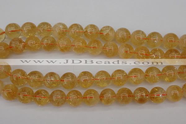 CCR169 15.5 inches 14mm round natural citrine beads wholesale