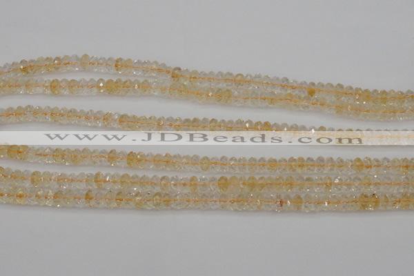 CCR172 15.5 inches 4*6mm faceted rondelle natural citrine beads