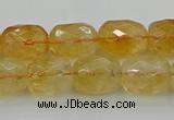 CCR180 15.5 inches 11*14mm faceted drum citrine gemstone beads