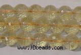 CCR203 15.5 inches 10mm faceted round natural citrine gemstone beads