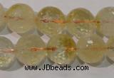 CCR205 15.5 inches 14mm faceted round natural citrine gemstone beads