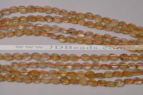 CCR228 15.5 inches 6*9mm oval natural citrine gemstone beads