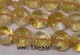 CCR231 15.5 inches 10mm flat round natural citrine gemstone beads