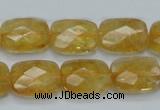 CCR29 15.5 inches 12*16mm faceted rectangle natural citrine beads