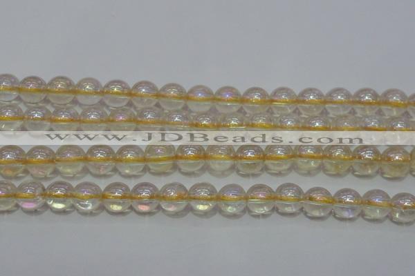 CCR302 15.5 inches 8mm round AB-color natural citrine beads