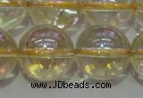 CCR304 15.5 inches 12mm round AB-color natural citrine beads