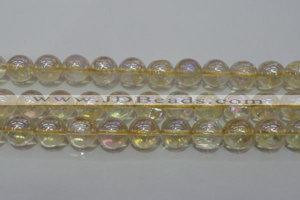 CCR304 15.5 inches 12mm round AB-color natural citrine beads