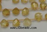 CCR31 15.5 inches 8*10mm faceted briolette natural citrine beads