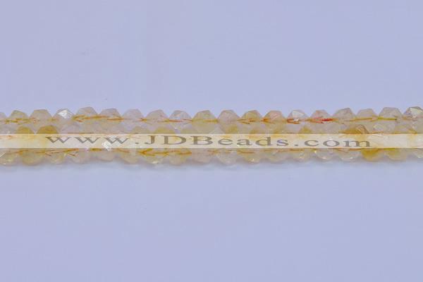 CCR311 15.5 inches 6mm faceted nuggets citrine gemstone beads