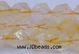 CCR313 15.5 inches 10mm faceted nuggets citrine gemstone beads