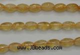 CCR32 15.5 inches 6*8mm faceted rice natural citrine gemstone beads