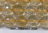 CCR338 15.5 inches 6mmm faceted round citrine gemstone beads