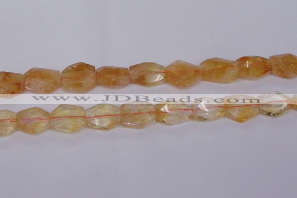 CCR352 15*20mm - 20*25mm faceted freeform natural citrine beads