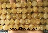 CCR358 15.5 inches 12mm faceted round citrine beads