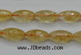 CCR36 15.5 inches 8*16mm faceted rice natural citrine gemstone beads