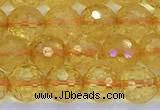 CCR385 15 inches 6mm faceted round citrine beads wholesale