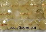 CCR397 15 inches 4*6mm faceted rondelle citrine beads