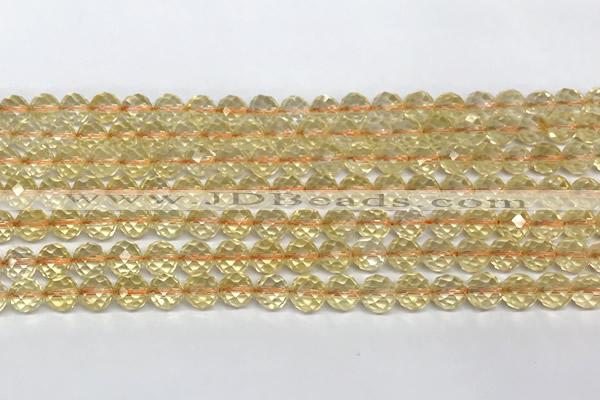 CCR398 15 inches 6mm faceted round citrine beads