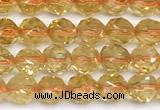 CCR415 15 inches 6mm faceted nuggets citrine beads