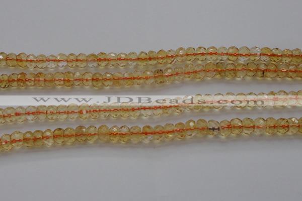 CCR51 15.5 inches 4*6mm faceted rondelle natural citrine beads