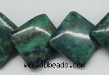 CCS180 15.5 inches 20*20mm diamond dyed chrysocolla gemstone beads